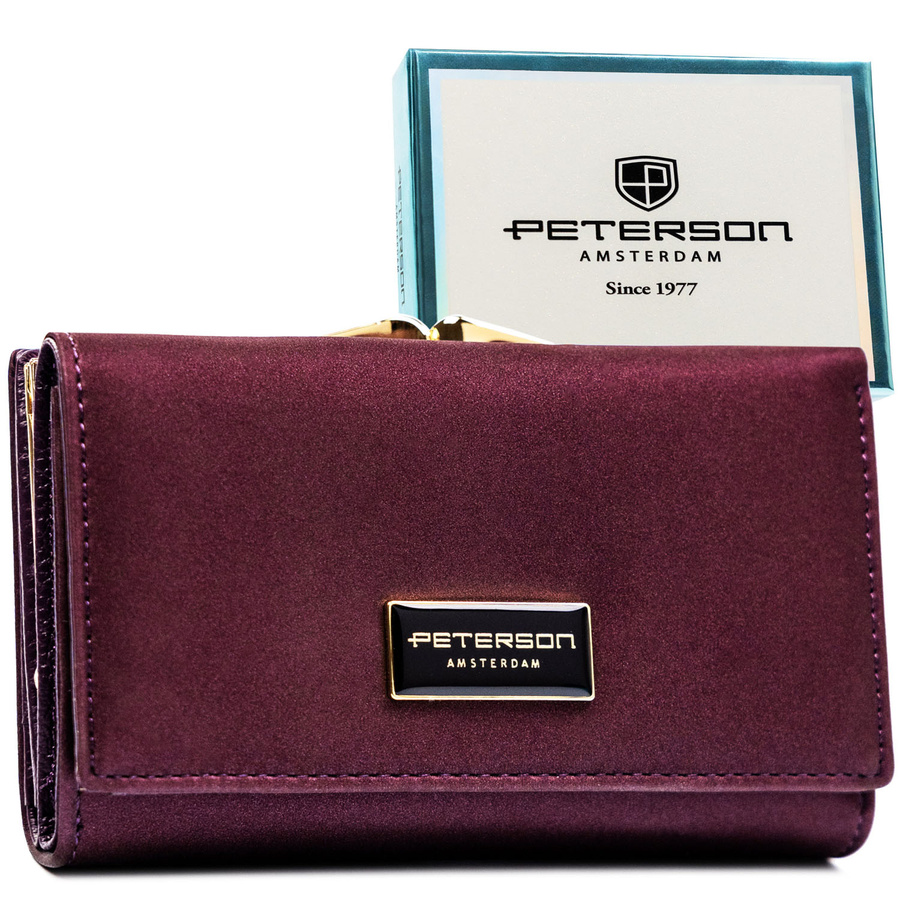 Leather and leatherette wallet RFID PETERSON PTN PS108-HNL
