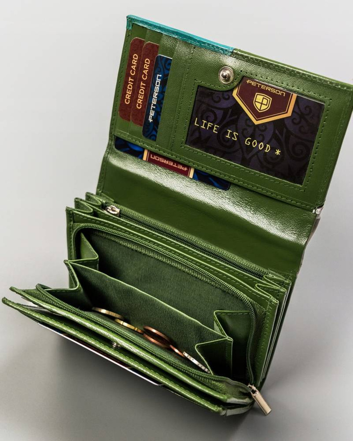 Leathyer's wallet RFID PETERSON PTN RD-22-GCL-Y