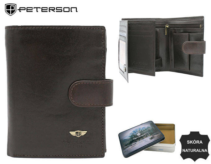 Leather wallet RFID PETERSON PTN 22308L-VT