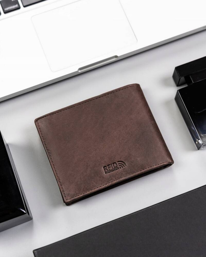Leather wallet RFID PETERSON PTN N992-BE-DEER