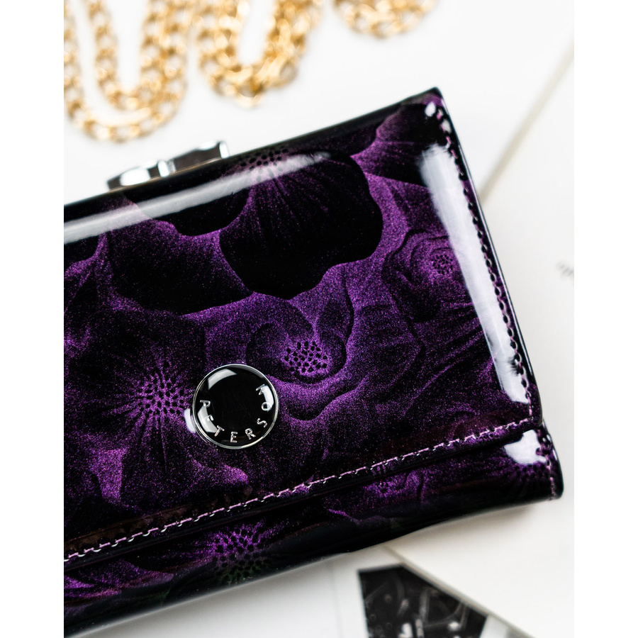 Leather and leatherette wallet RFID PETERSON PTN PS15-09-FDS