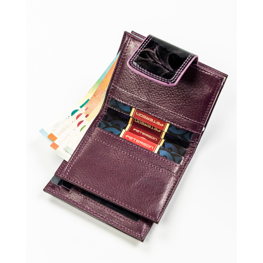Leather and leatherette wallet RFID PETERSON PTN PS329-FDS
