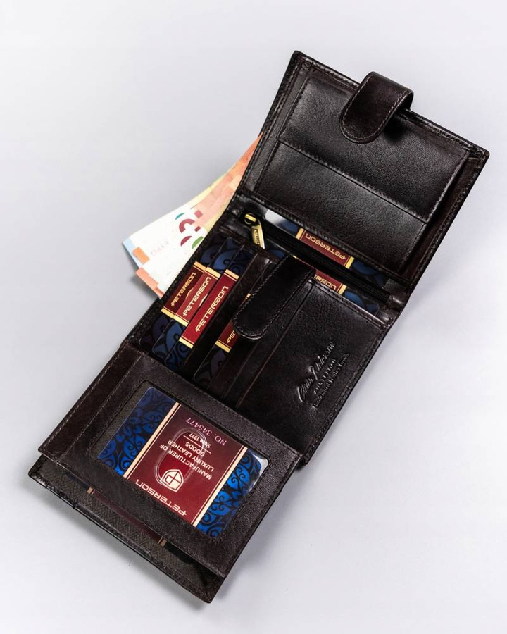 Leather wallet RFID PETERSON PTN 22307L-VT