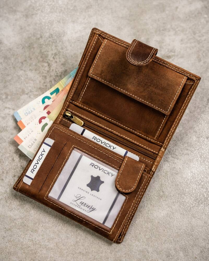Leather wallet RFID ALWAYS WILD N4L-CHM