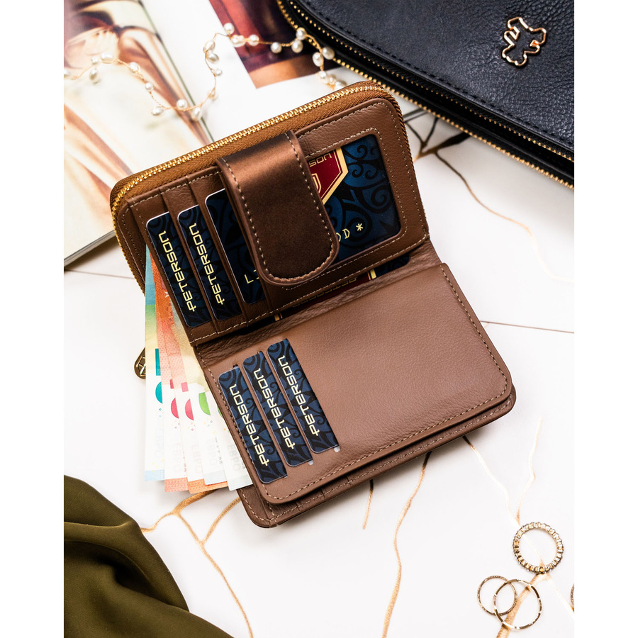 Leather and leatherette wallet RFID PETERSON PTN PS115-HNL