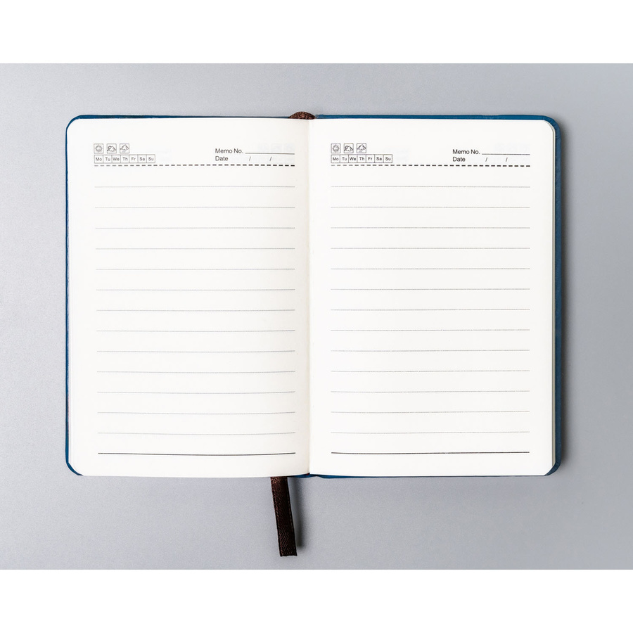 Niebieski notes w formacie A6 zadrukowany w linie - Peterson