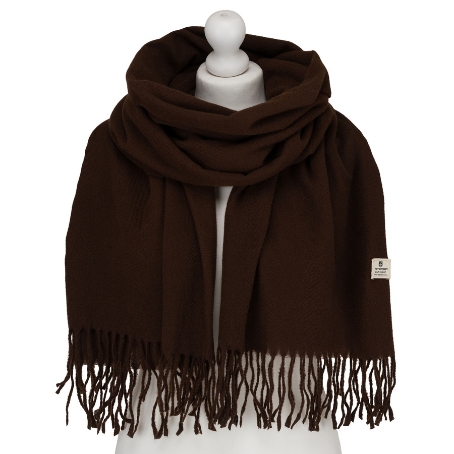 Dámsky hnedý šál so strapcami