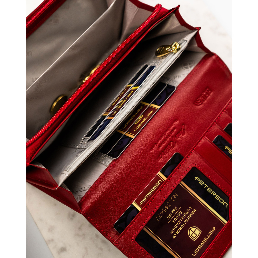 Leather wallet RFID PETERSON PTN BC-42106