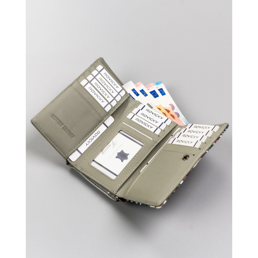 Pojemny portfel damski w kwiaty zamykany na zatrzask - 4U Cavaldi