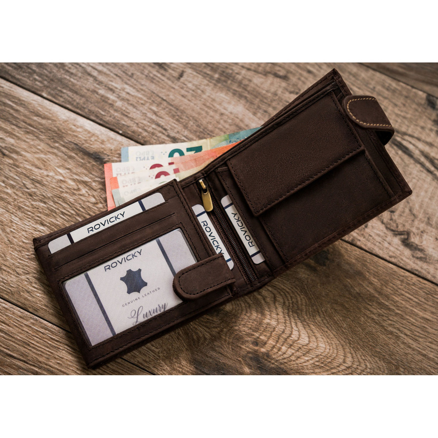 Leather wallet RFID N992L-CHM-HORSE-BL