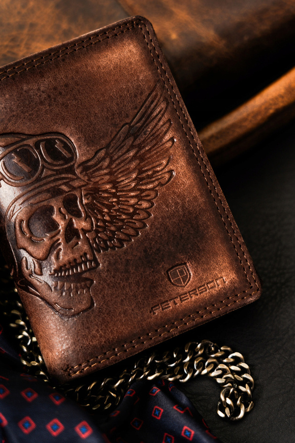 Leather wallet RFID PETERSON PTN N4C-VIN-S