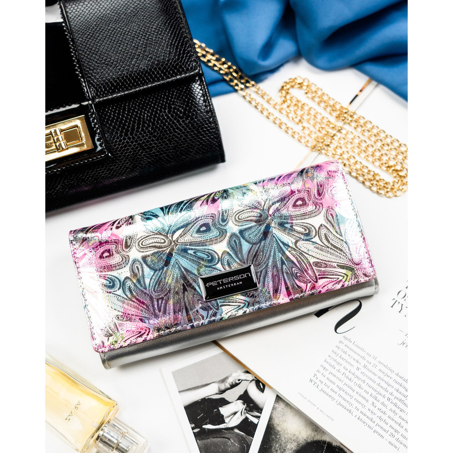 Leather+leatherette wallet RFID PETERSON PTN PX24-1-NPK