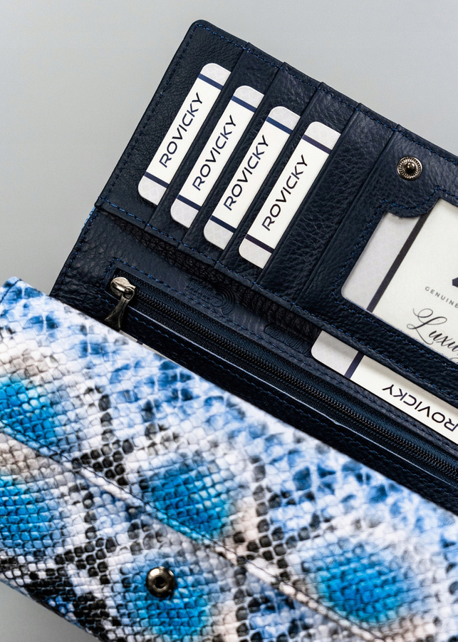 Leather & leatherette wallet RFID 4U CAVALDI PX28-DNH-BL