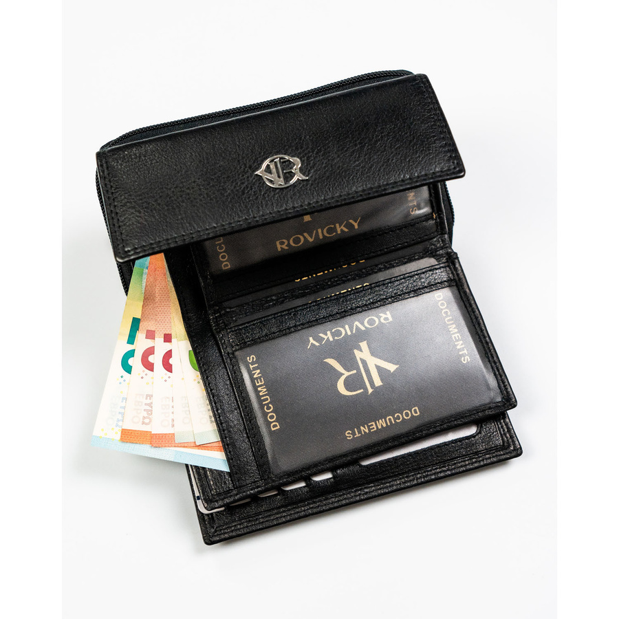 Leather wallet RFID ROVICKY R-D1511-NCD-BL