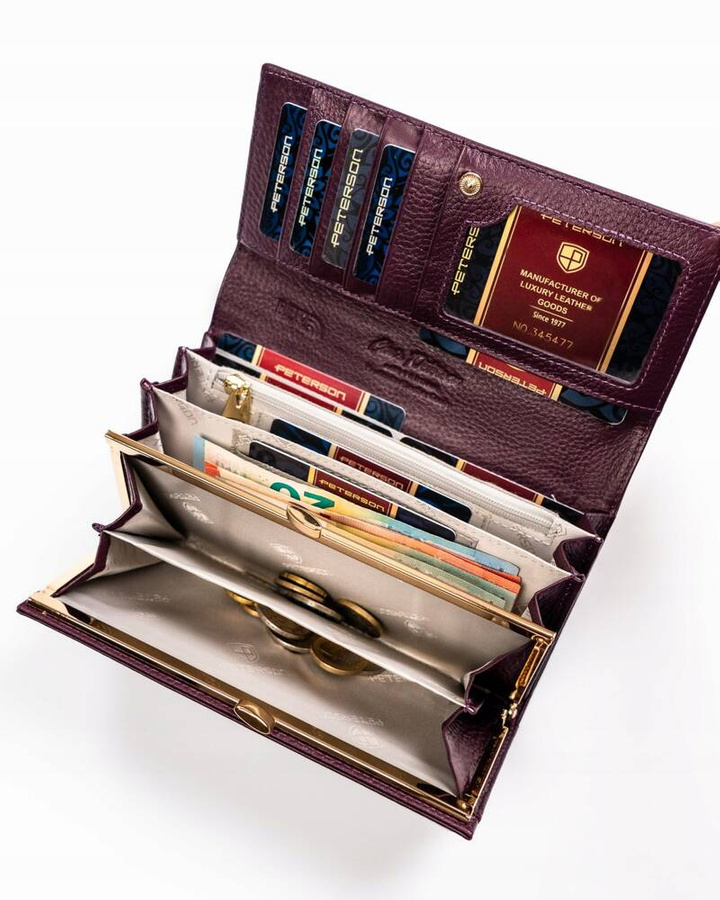 Leather wallet RFID PETERSON PTN 42122-SH