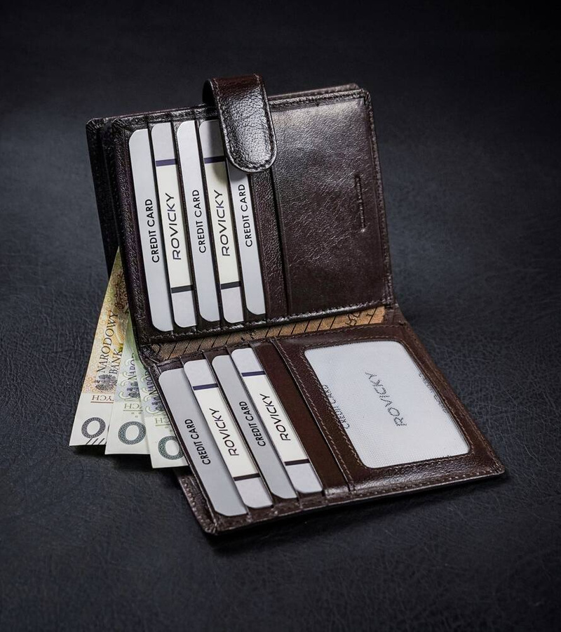 Leather wallet RFID ROVICKY PC-106L-BAR