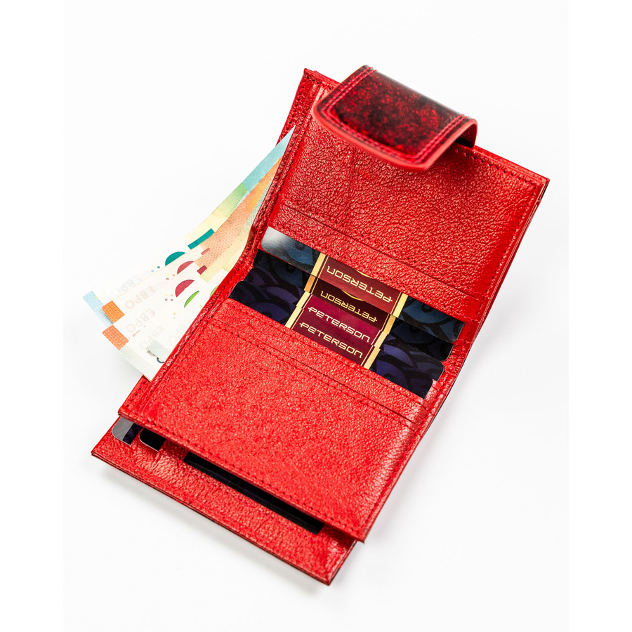 Leather and leatherette wallet RFID PETERSON PTN PS329-FDS