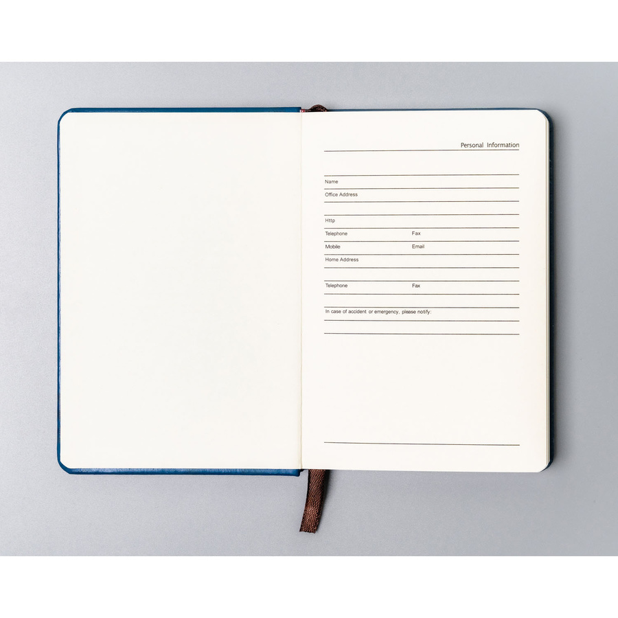 Niebieski notes w formacie A6 zadrukowany w linie - Peterson