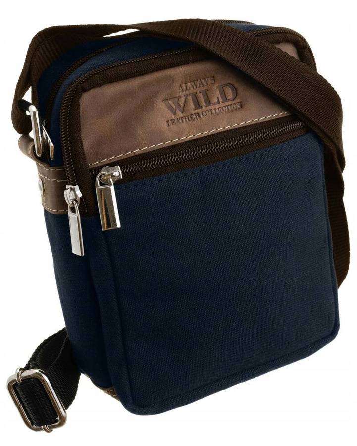 Leather+canvas bag ALWAYS WILD 588-MHC