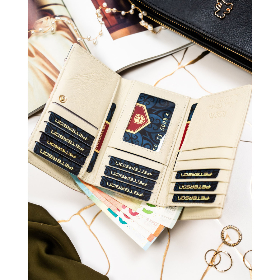Leather and leatherette wallet RFID PETERSON PTN PX23-PF2