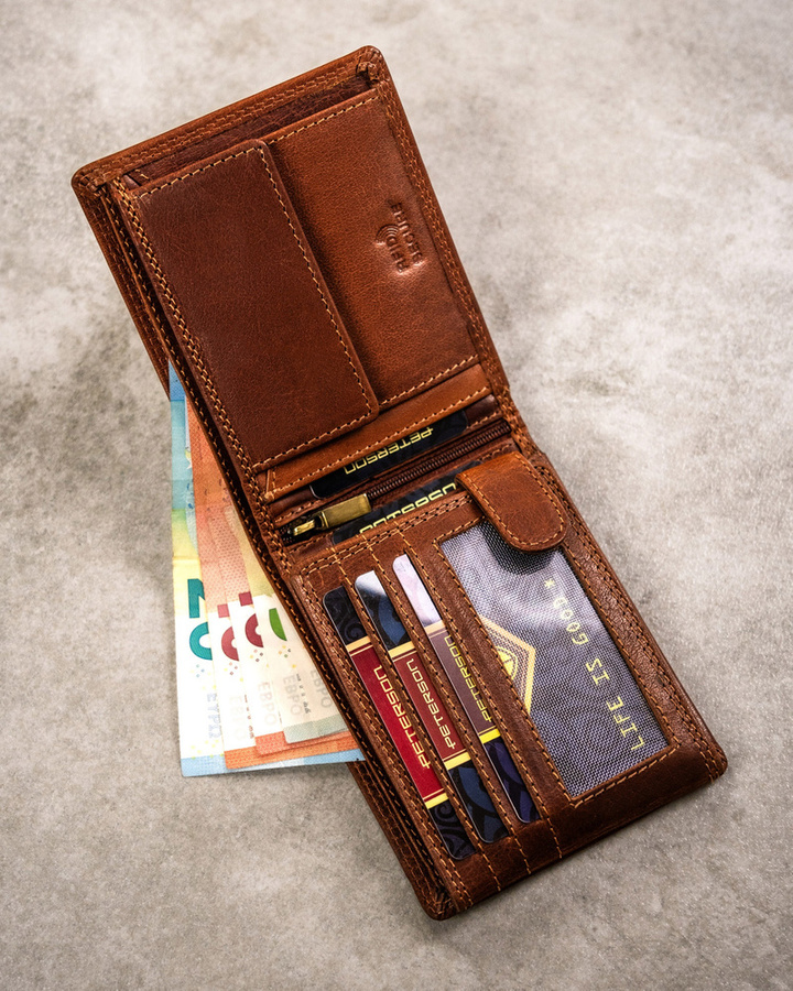 Leather wallet RFID PETERSON PTN N992-EBS