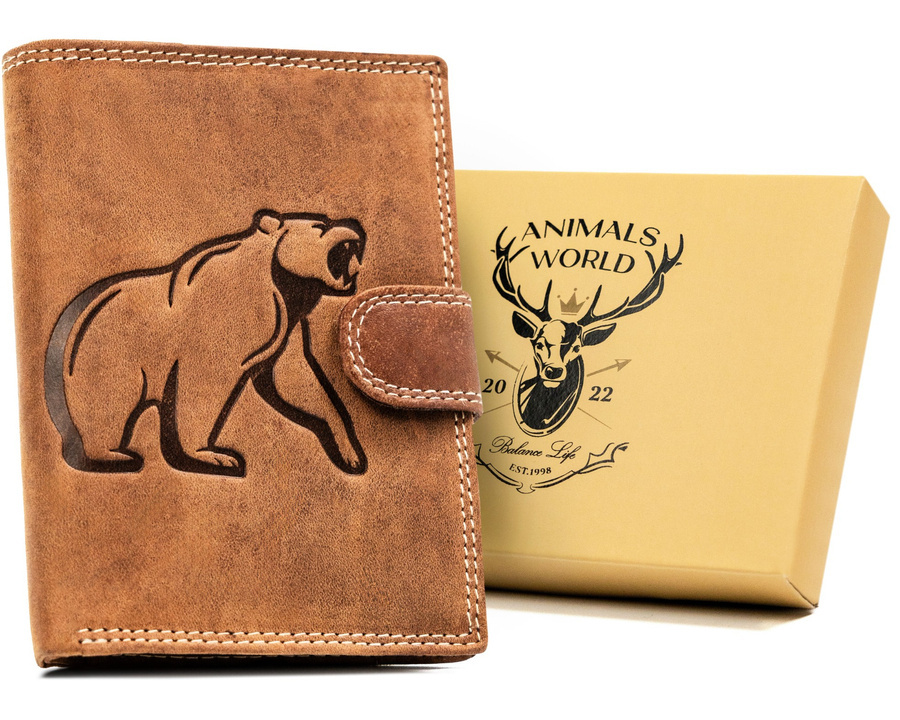 Leather wallet RFID ALWAYS WILD N4L-CHM-BEAR 