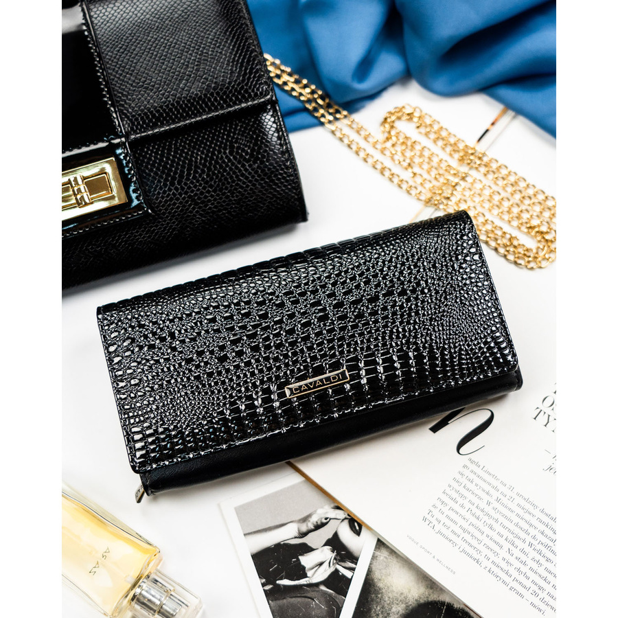 Leather+leatherette wallet RFID 4U CAVALDI PN20-RS