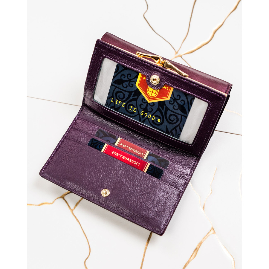 Leather and leatherette wallet RFID PETERSON PTN PS108-HNL