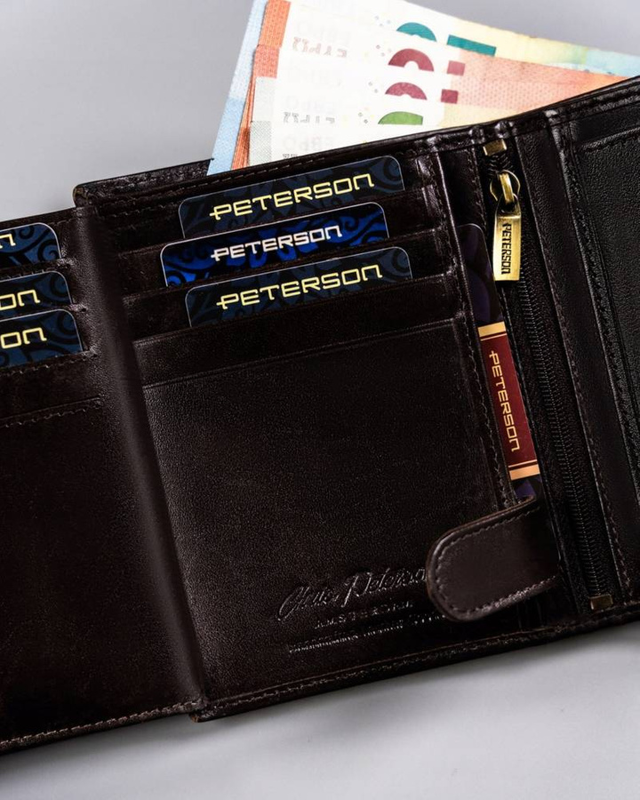 Leather wallet RFID PETERSON PTN 22311L-VT