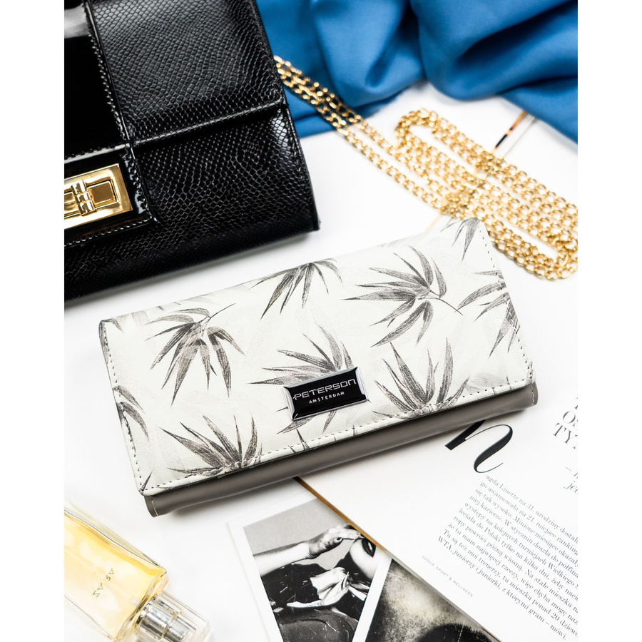 Leather+leatherette wallet RFID PETERSON PTN PX24-1-NPK