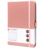 Różowy notes w formacie B6 zadrukowany w linie, wyposażony w gumkę zamykającą - Peterson