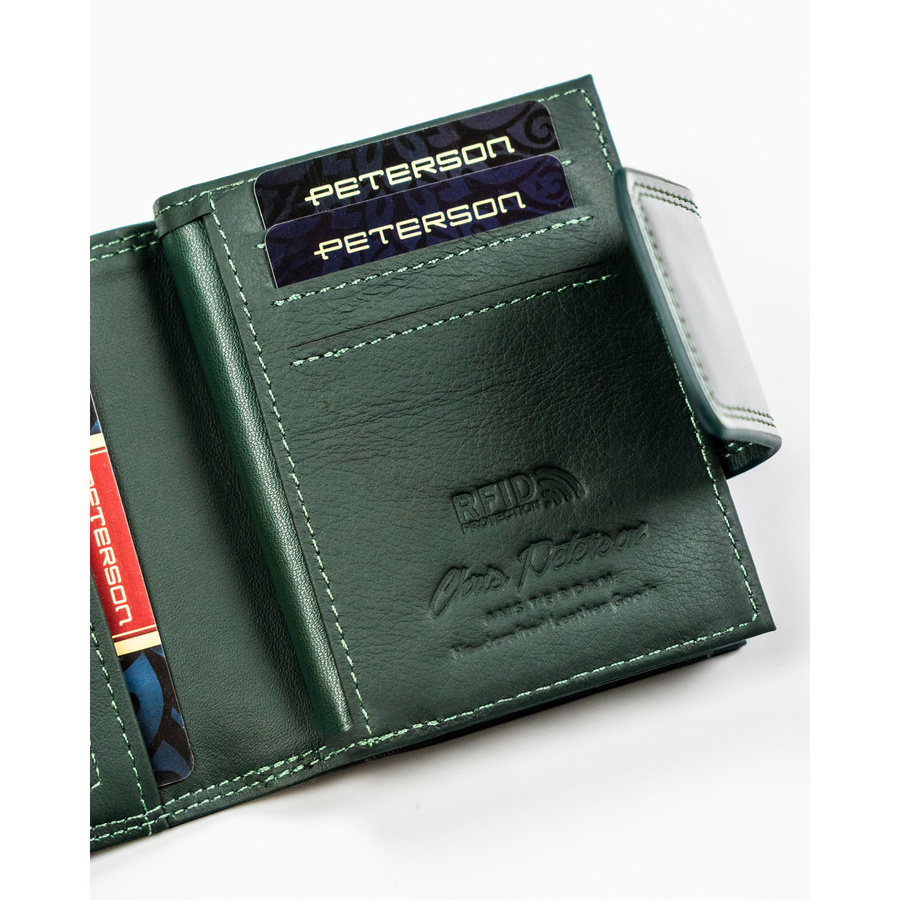Leather and leatherette wallet RFID PETERSON PTN PS329-FDS