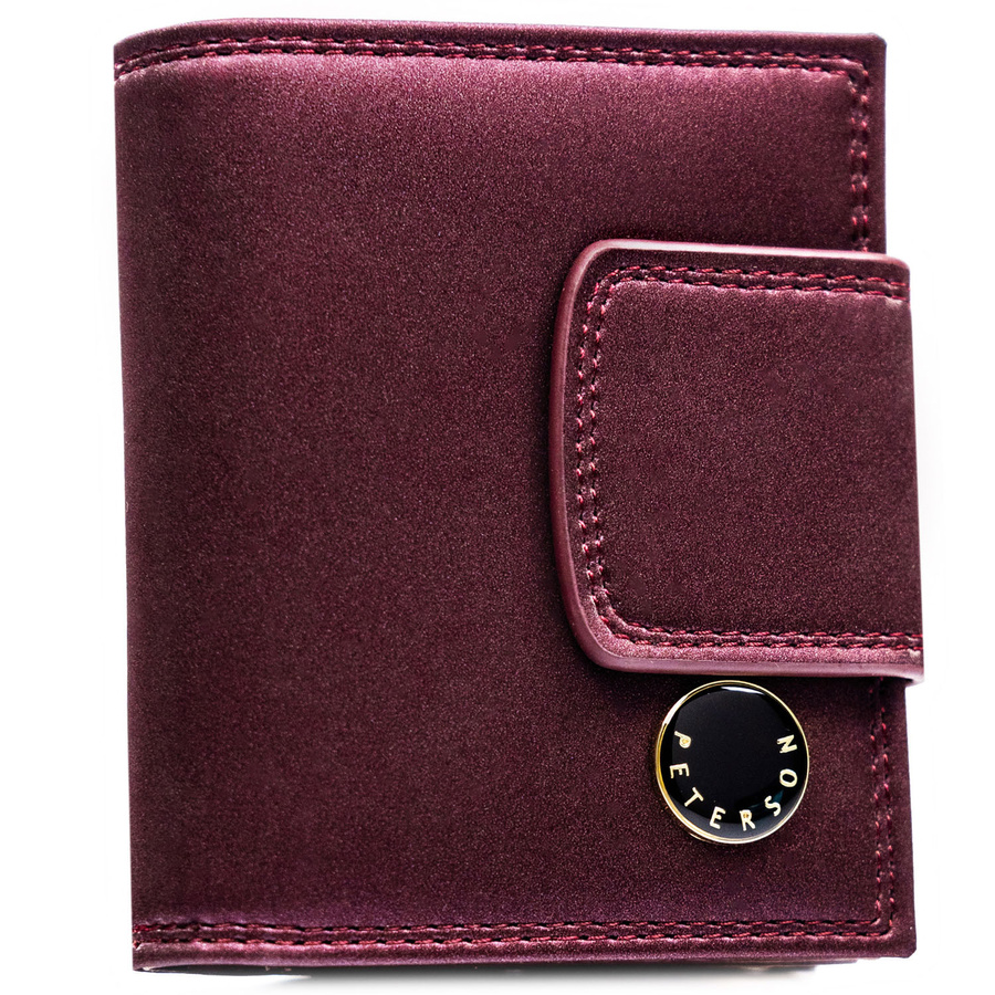 Fialová dámska kožená peňaženka s RFID ochranou a dvojitým priečinkom na mince - Peterson
