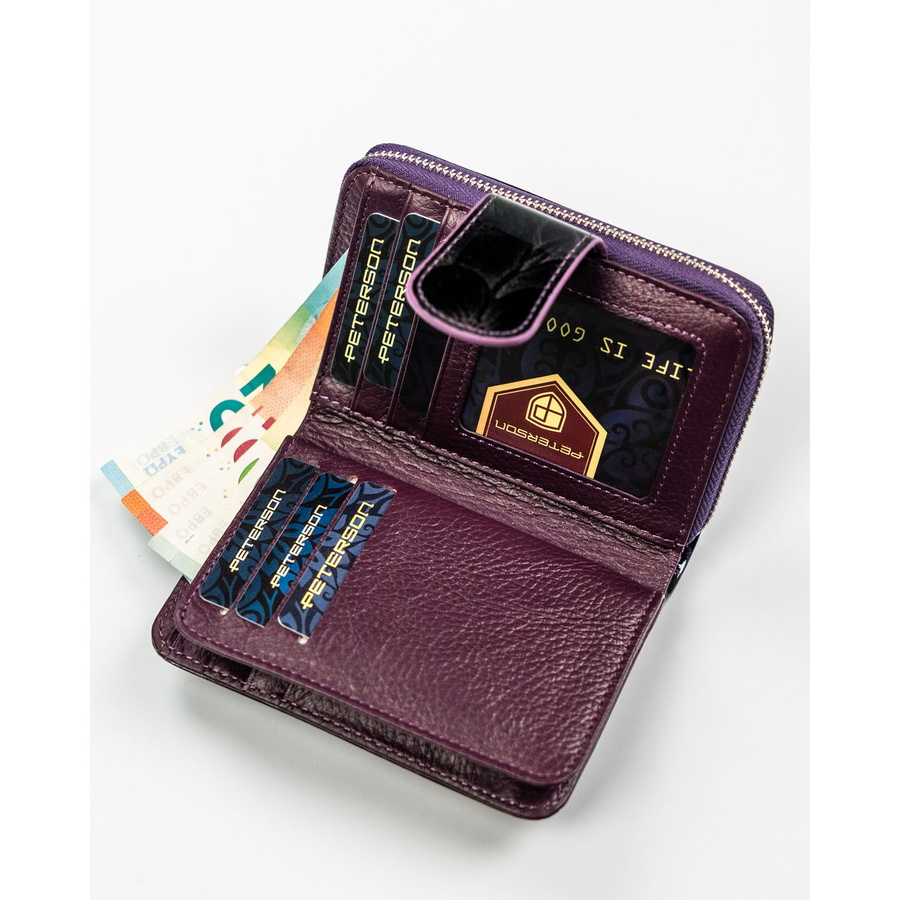 Leather and leatherette wallet RFID PETERSON PTN PS115-FDS