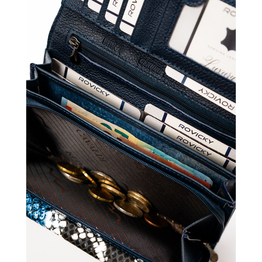 Leather wallet 4U CAVALDI PX28-DNH-BL-D.BLUE