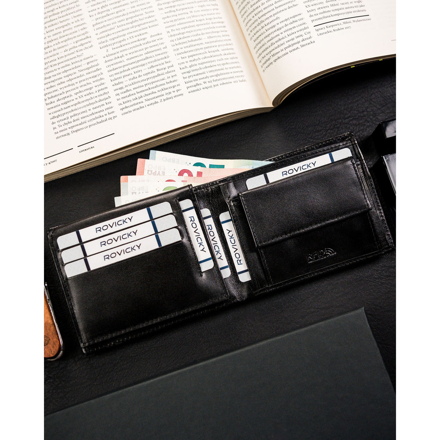 Leather wallet RFID ROVICKY CPR-06-NBAR