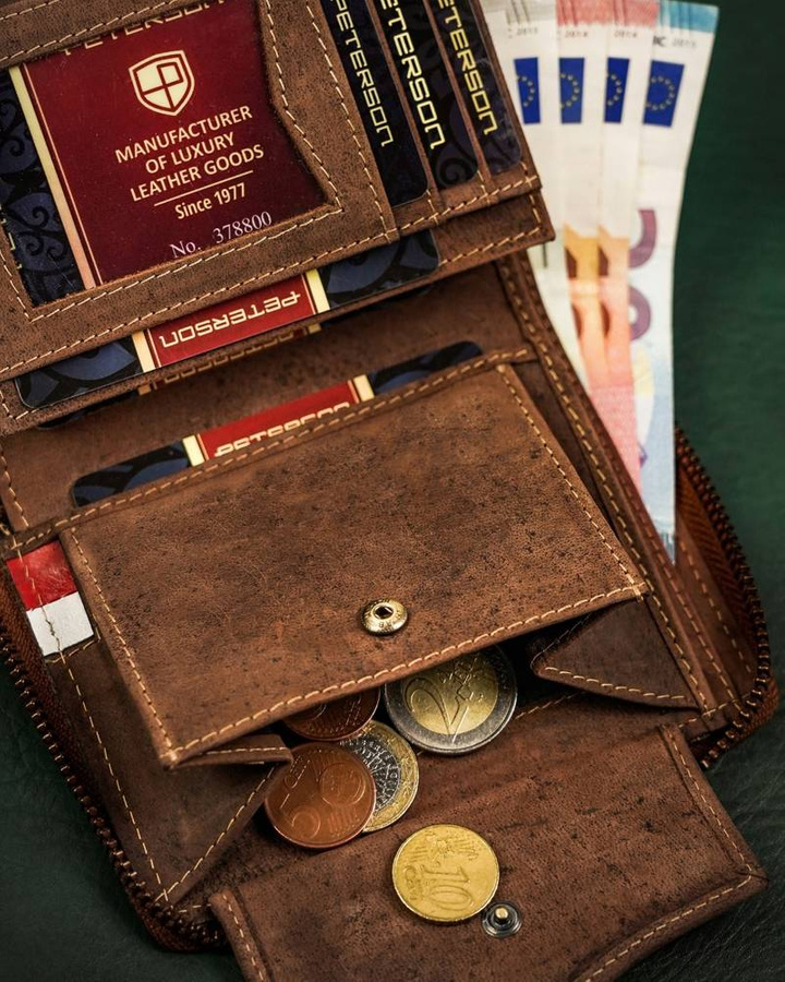 Leather wallet RFID PETERSON PTN 340PW-04
