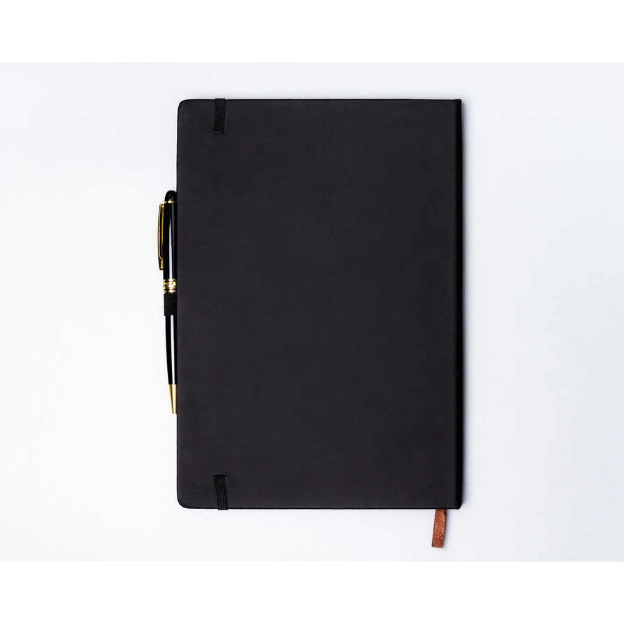 Czarny notes w twardej oprawie formacie B5 zadrukowany w linie - Peterson