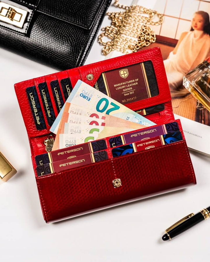 Leather wallet RFID PETERSON PTN 421028-SBR