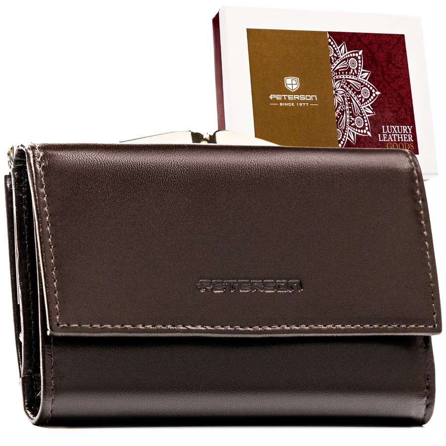 Leather wallet RFID PETERSON PTN RD-18-NGV