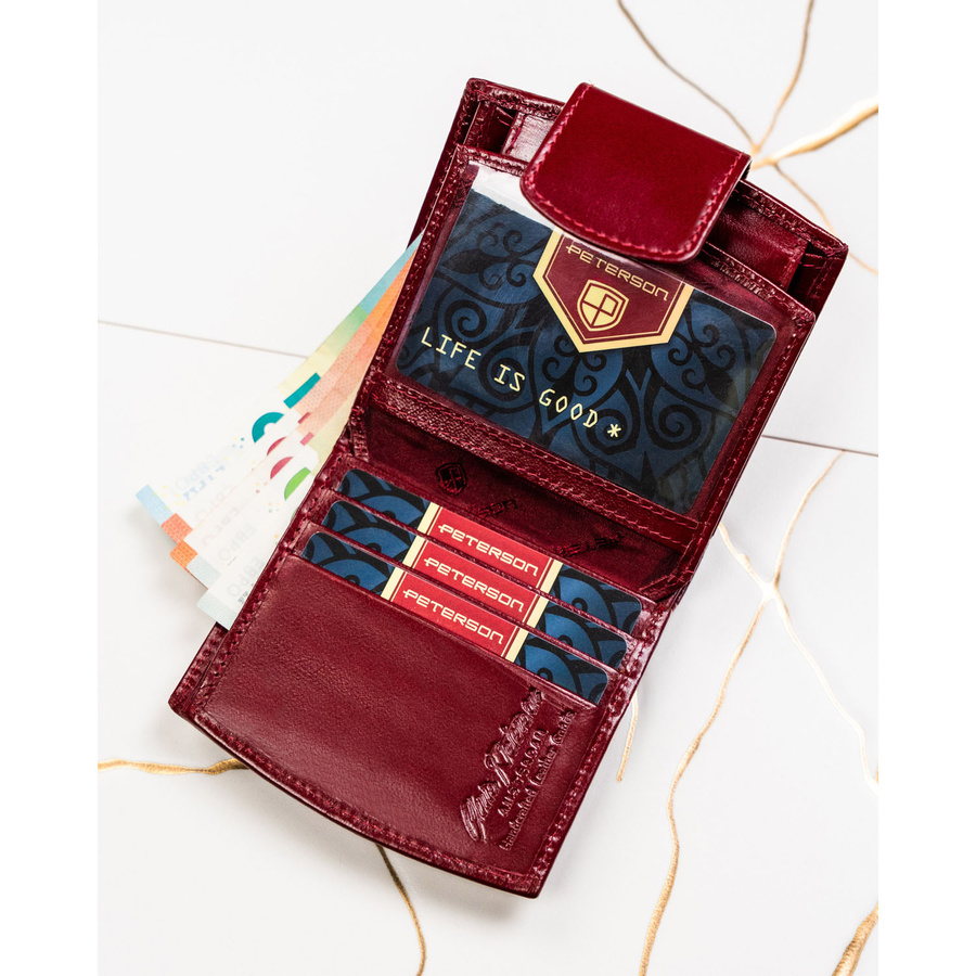 Leather wallet RFID PETERSON PTN RD-314-NGV-M