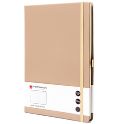 Notes w twardej oprawie w kolorze khaki zadrukowany w linie - Peterson