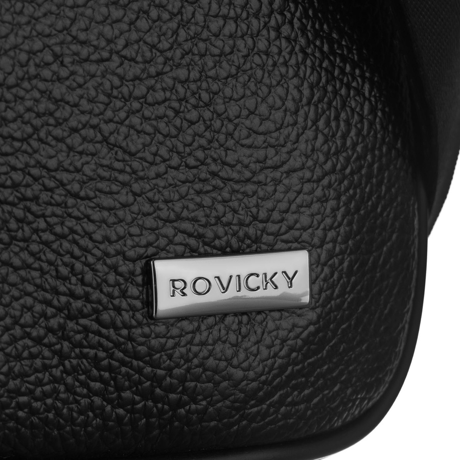 Czarna listonoszka męska wykonana ze skóry naturalnej - Rovicky