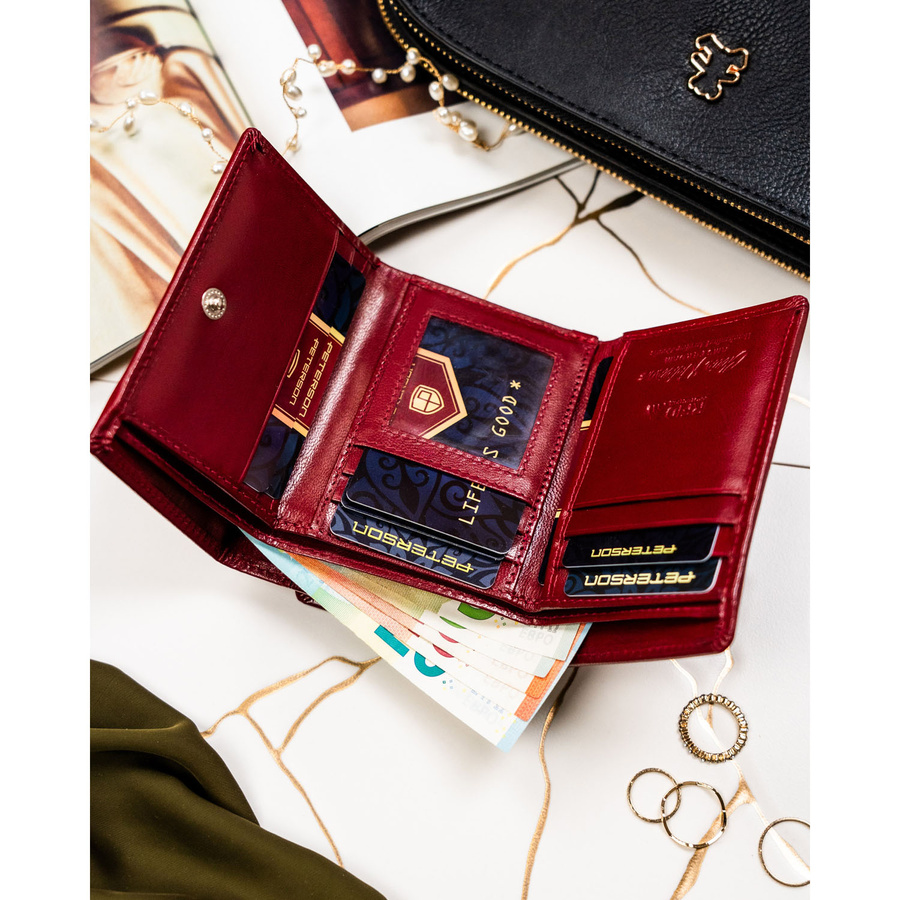 Leather wallet RFID PETERSON PTN RD-17-NGV