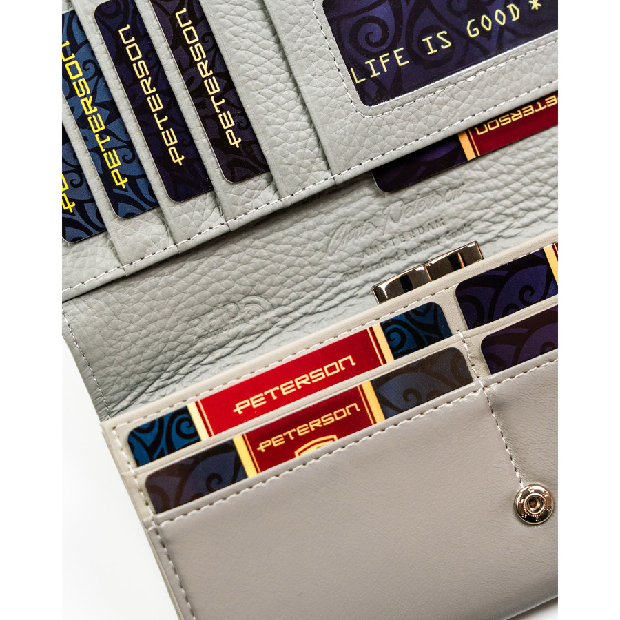 Leather+leatherette wallet RFID PETERSON PTN PX24-1-NPK