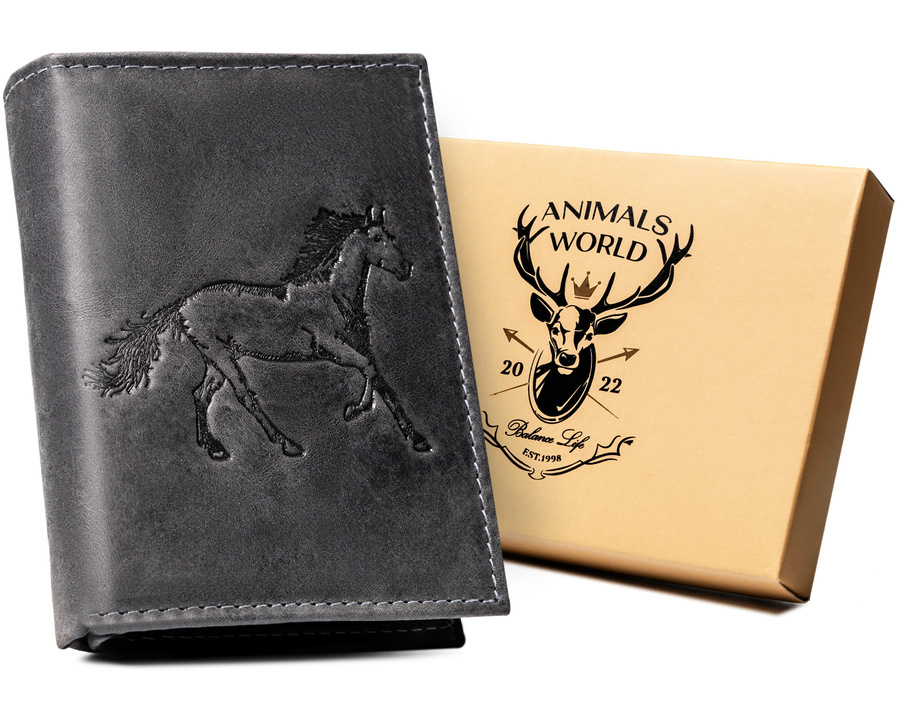 Leather wallet RFID ALWAYS WILD N4-CHM-HORSE