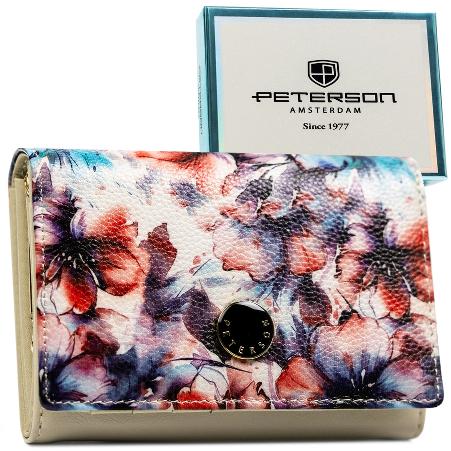 Leather and leatherette wallet RFID PETERSON PTN PX30-PF2