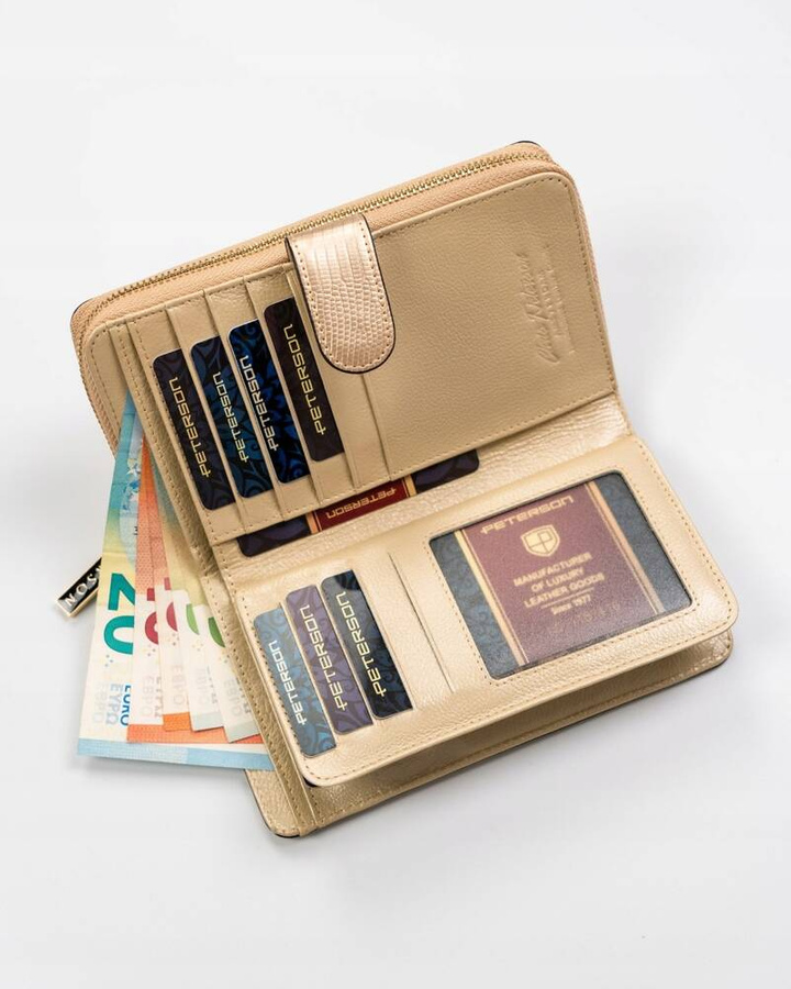 Leather wallet RFID PETERSON PTN LJ-603