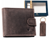 Leather wallet & key ring set PETERSON PTN SET-M-N003L