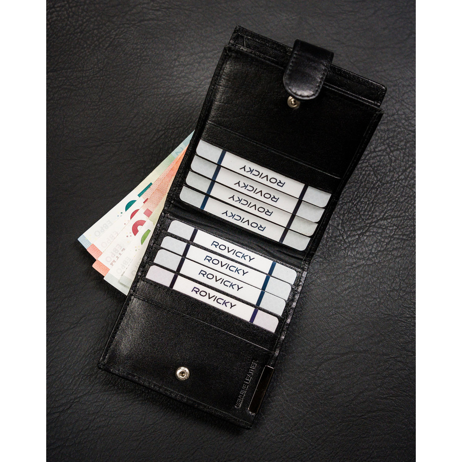Leather wallet RFID RONALDO RM-01L-BDF-BL